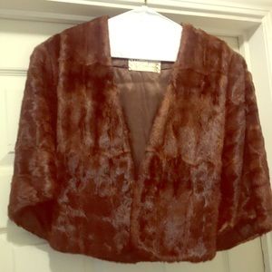 Vintage Brown Mink Cape/Stole - Genuine Fir